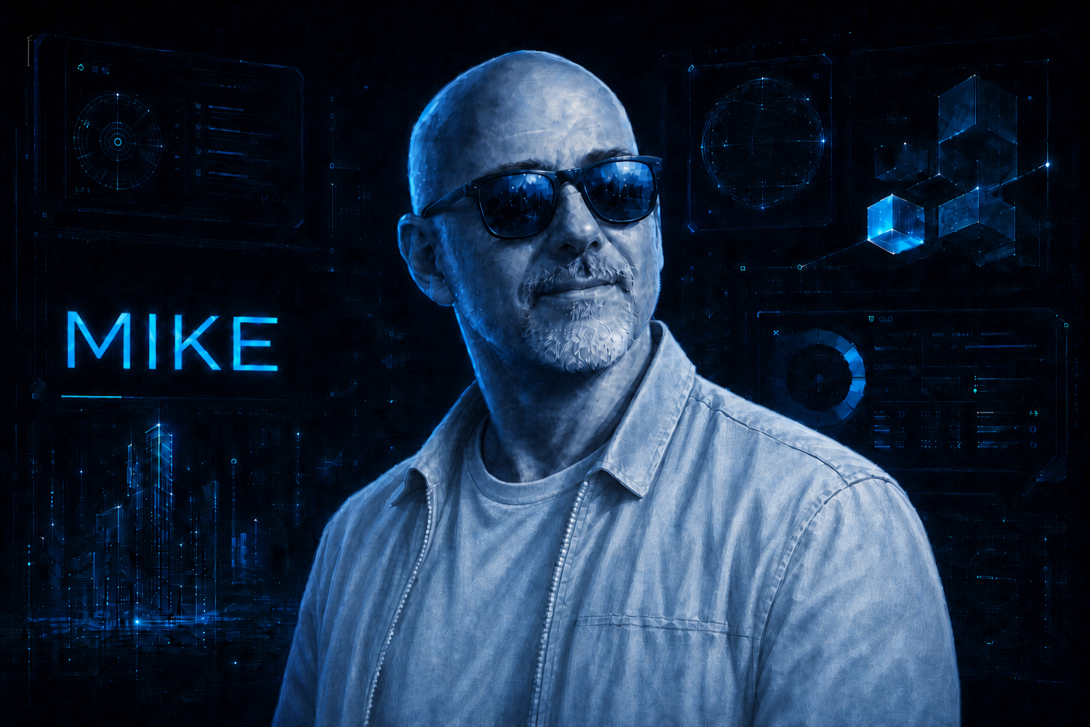 Stylized portrait of Mike, co-founder of MECE TECH